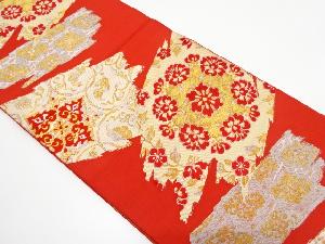 アンティーク　華紋に葡萄唐草模様織り出し袋帯（着用可）